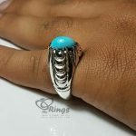 Original High-Quality Neyshabury Turquoise With Handmade Silver Ring MR0004 - Image 3