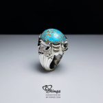 Original Neyshabury Turquoise With Handmade Silver Ring MR0005 - Image 3