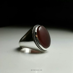 Red Yemeni Agate with Handmade Silver Ring MR0009