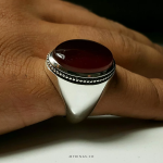 Red Yemeni Agate with Handmade Silver Ring MR0009