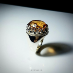 Natural Yellow Citrine with Handmade Silver Ring MR0012