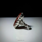 Red-Brown Yemeni Agate with Handmade Silver Ring MR0013