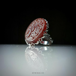 Red-Brown Yemeni Agate with Handmade Silver Ring MR0013