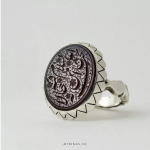 Dark Red Yemeni Agate with Handmade Silver Ring MR0015