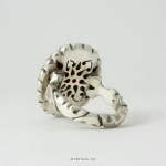 Dark Red Yemeni Agate with Handmade Silver Ring MR0015