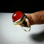 Red Yemeni Agate with Handmade Silver Ring MR0016