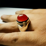 Red Yemeni Agate with Handmade Silver Ring MR0016