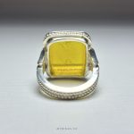 Handcrafted Silver Ring with Yellow Agate and Sharaf Al Shams Hirz Engraving - A Symbol of Energy and Spirituality MR0025 - Image 3