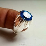Blue topaz ring with handmade silver bezel MR0030