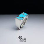 Original Neyshabury Turquoise With Handmade Silver Ring