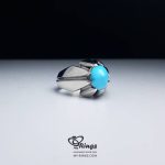 Original Neyshabury Turquoise With Handmade Silver Ring MR0036 - Image 2