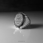 Yemeni black agate ring with handmade stirrup MR0037