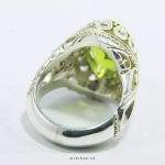Natural peridot with handmade bezel MR0038