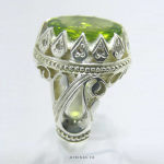 Natural peridot with handmade bezel MR0038
