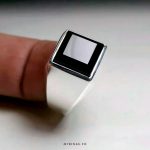 Yemeni black agate ring with handmade silver ring