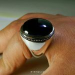 Handmade Silver Ring With Original Black Yemeni Agate Jaz MR0041