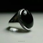 Handmade Silver Ring With Original Black Yemeni Agate Jaz MR0041