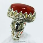 Red Yemeni Agate with Handmade Silver Ring MR0042