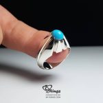 Original Neyshaburi Turquoise With Handmade Silver Ring MR0047 - Image 4