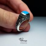 Original Neyshaburi Firoza With Handmade Silver Ring MR0053 - Image 3