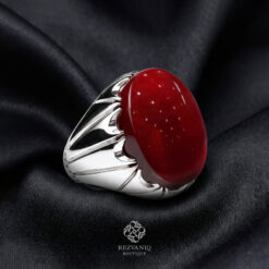 Handcrafted Sterling Silver Ring with Natural Red Yemeni Agate
