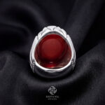 Handcrafted Sterling Silver Ring with Natural Red Yemeni Agate