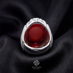 Handcrafted Sterling Silver Ring with Natural Red Yemeni Agate