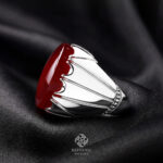 Handcrafted Sterling Silver Ring with Natural Red Yemeni Agate