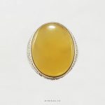 Natural Yellow Agate with Handmade Silver Ring MR0056