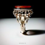 Red Yamani Aqeeq with Handmade Silver Ring MR0058