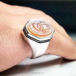 Handmade Silver Ring With Original Brown Yemeni Agate MR0059