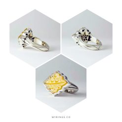 Natural Yellow Agate with Handmade Silver Ring MR0061