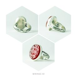 Handmade Silver Ring With Original Red Yemeni Agate MR0062
