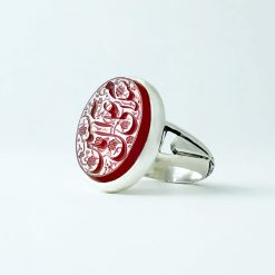 Handmade Silver Ring With Original Red Yemeni Agate MR0062
