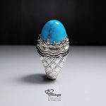 Original Nishapur Turquoise With Handmade Silver Ring MR0064 - Image 2