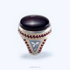 Exquisite Yemeni Shafatolabd Agate With Handmade Silver Ring MR0065