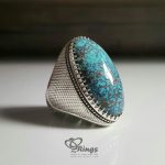 Original Nishapur Turquoise With Handmade Silver Ring