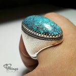 Original Nishapur Turquoise With Handmade Silver Ring MR0071 - Image 2