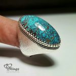 Original Nishapur Turquoise With Handmade Silver Ring MR0071 - Image 3
