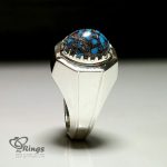 Original Neyshaburi Turquoise With Handmade Silver Ring MR0072 - Image 2