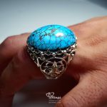 Original Neyshabur Turquoise With Handmade Silver Ring MR0073 - Image 2