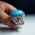 Original Neyshabur Turquoise With Handmade Silver Ring MR0073 - Image 3