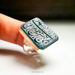 Handmade Silver Ring With Natural Khorasani Green Agate MR0074