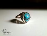 Original Nishapur Turquoise With Handmade Silver Ring MR0075 - Image 2
