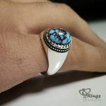 Original Nishapur Turquoise With Handmade Silver Ring MR0075 - Image 3