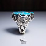 Original Nishapur Turquoise With Handmade Silver Ring MR0076 - Image 2