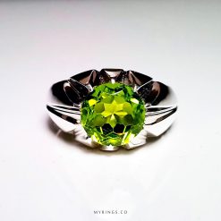 Original Peridot with Handmade Silver Ring MR0086