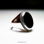 Black Yemeni Akeek Jaz With Handmade Silver Ring MR0089