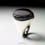 Black Yemeni Akeek Jaz With Handmade Silver Ring MR0089