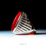 Handmade Silver 925 Ring With Original Red Yamani Aqeeq MR0094